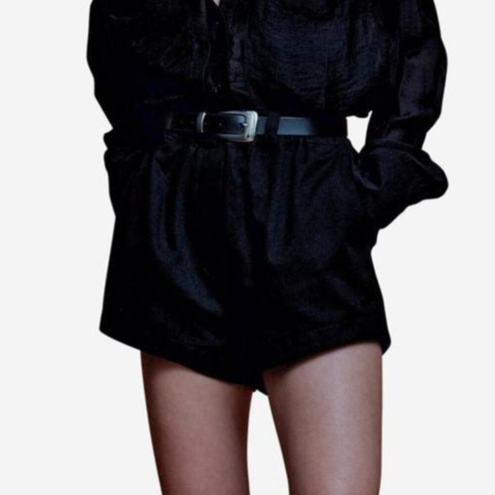 SECULAR Parker High Waist Denim Shorts Black XS NEW Minimalist Cleangirl Chic